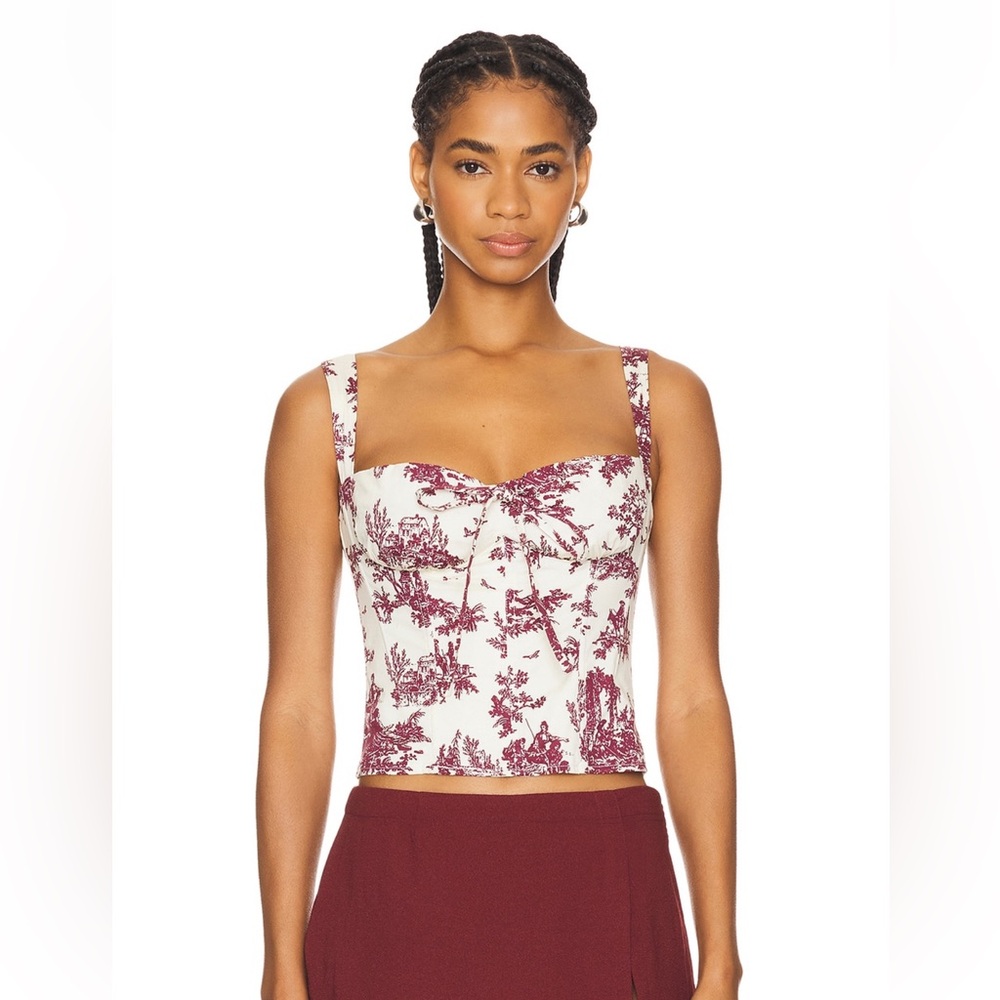 Miaou Agnes Corset in Maroon Toile